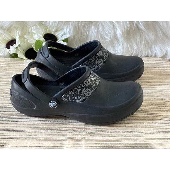 Crocs Womens Sling Backs Ankle Strap Flower Pattern US 6 Summer Sandal Clogs - Picture 4 of 9